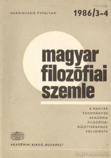 Több szerkesztő - Magyar filozófiai szemle 1986/3-4. [antikvár]