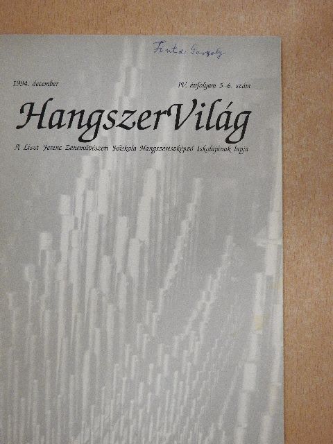 Cseke László - HangszerVilág 1994. december [antikvár]