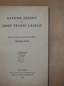 Gróf Teleki László - Katona József és Gróf Teleki László [antikvár]