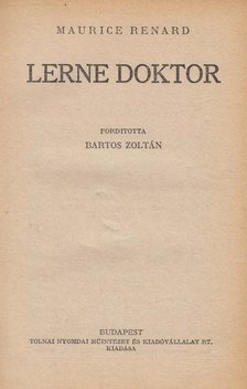 Renard, Maurice - Lerne doktor [antikvár]