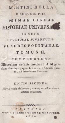 Bolla Márton - Primae lineae historiae universalis II. [antikvár]