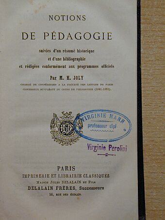 M. H. Joly - Notions de Pédagogie [antikvár]