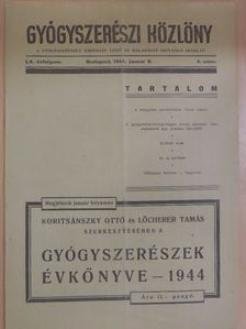 Török Árpád - Gyógyszerészi Közlöny 1944. január 8. [antikvár]