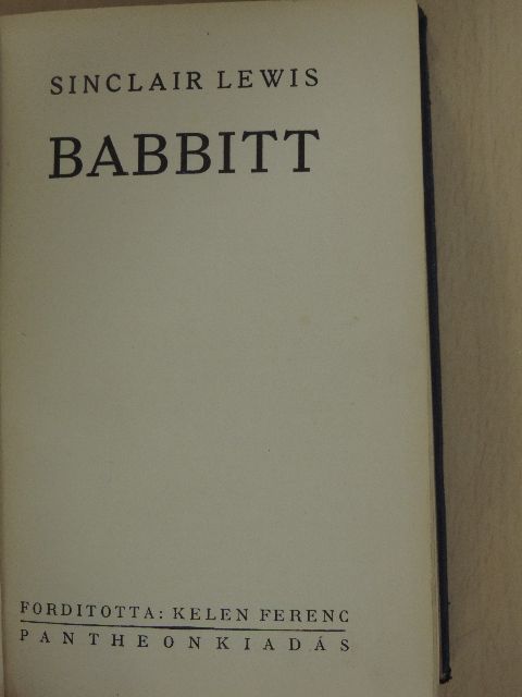 Sinclair Lewis - Babbitt [antikvár]