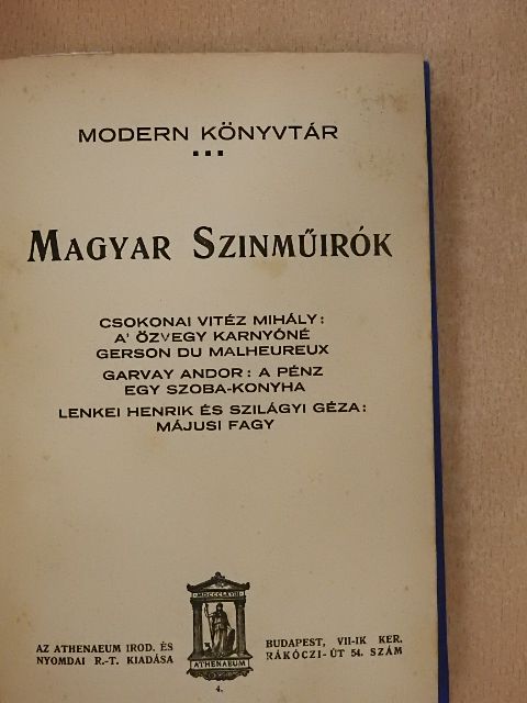 Csokonai Vitéz Mihály - Magyar szinműirók I. [antikvár]