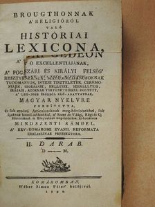 Brougthon - Brougthonnak a' religióról való históriai lexicona II. (töredék) [antikvár]