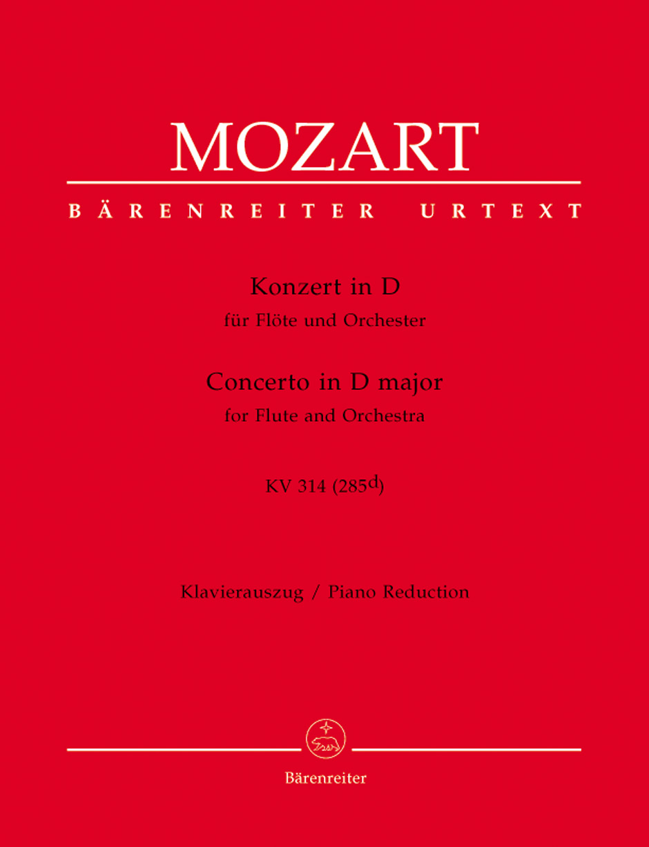 MOZART, W,A, - KONZERT IN D FÜR FLÖTE UND ORCHESTER KV 314 (285d), KLAVIERAUSZUG URTEXT