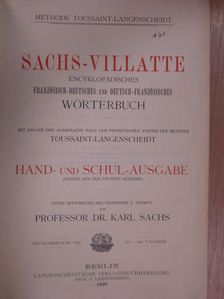 Prof. Dr. Karl Sachs - Sachs-Villatte Encyklopädisches Französisch-Deutsches und Deutsch-Französisches Wörterbuch II. [antikvár]