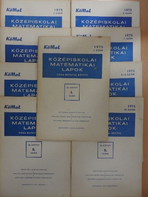 Kóczy T. László - Középiskolai matematikai lapok 1975. január-december [antikvár]