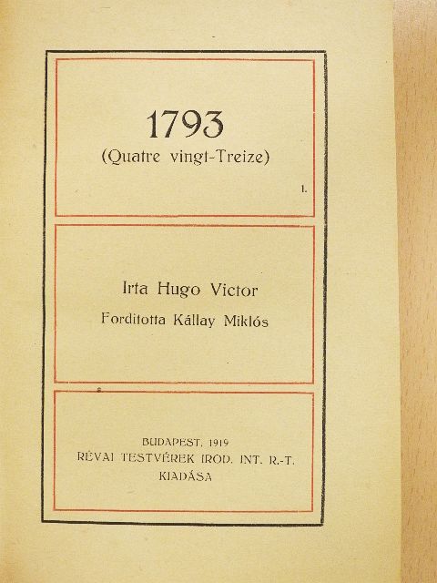 Hugo Victor - 1793 I-II. [antikvár]