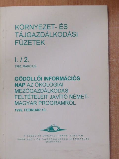 Ács Sándorné - Környezet- és tájgazdálkodási füzetek 1995. március [antikvár]