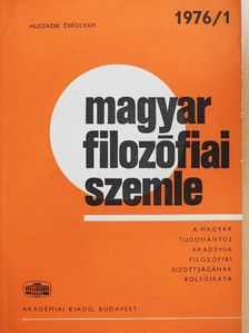 Gáspár András - Magyar Filozófiai Szemle 1976/1. [antikvár]