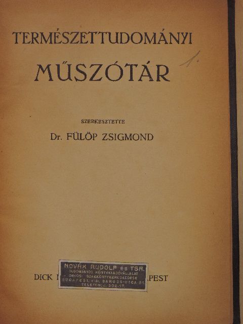 Természettudományi műszótár [antikvár]