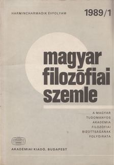 Tengelyi László - Magyar filozófiai szemle 1989/1 [antikvár]