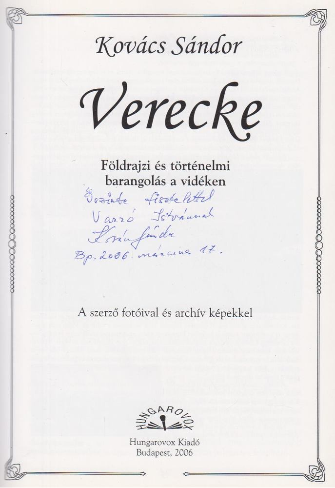 Kovács Sándor - Verecke (dedikált) [antikvár]