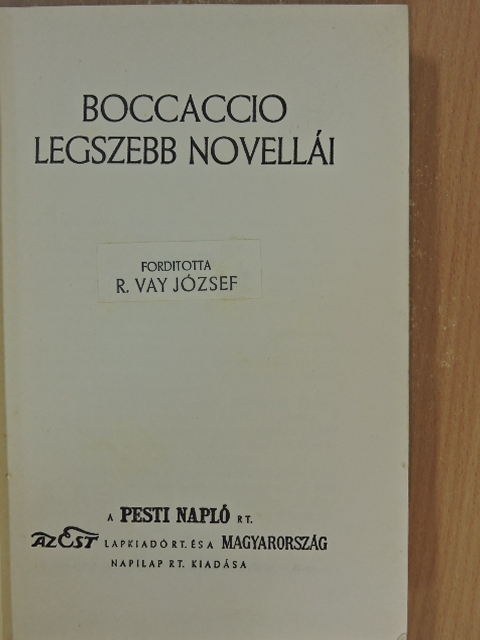 Boccaccio - Boccaccio legszebb novellái [antikvár]