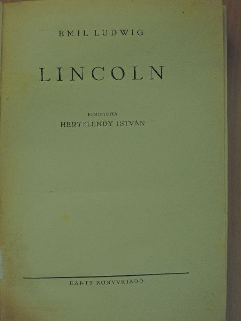 Emil Ludwig - Lincoln [antikvár]