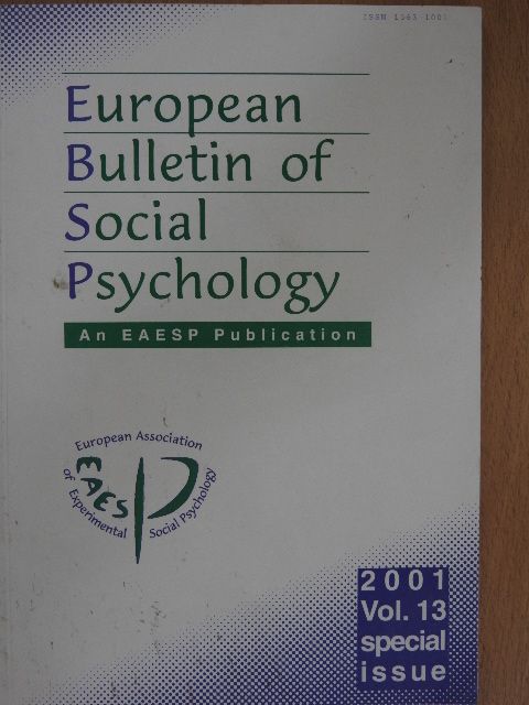 Armando Rodriguez - European Bulletin of Social Psychology 13/2001. [antikvár]