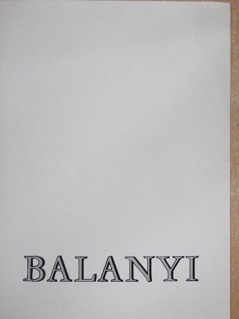 Balanyi Károly grafikusművész [antikvár]