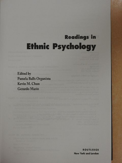 Readings in Ethnic Psychology [antikvár]