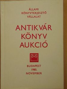 Antikvár könyv aukció - Budapest, 1980. november [antikvár]