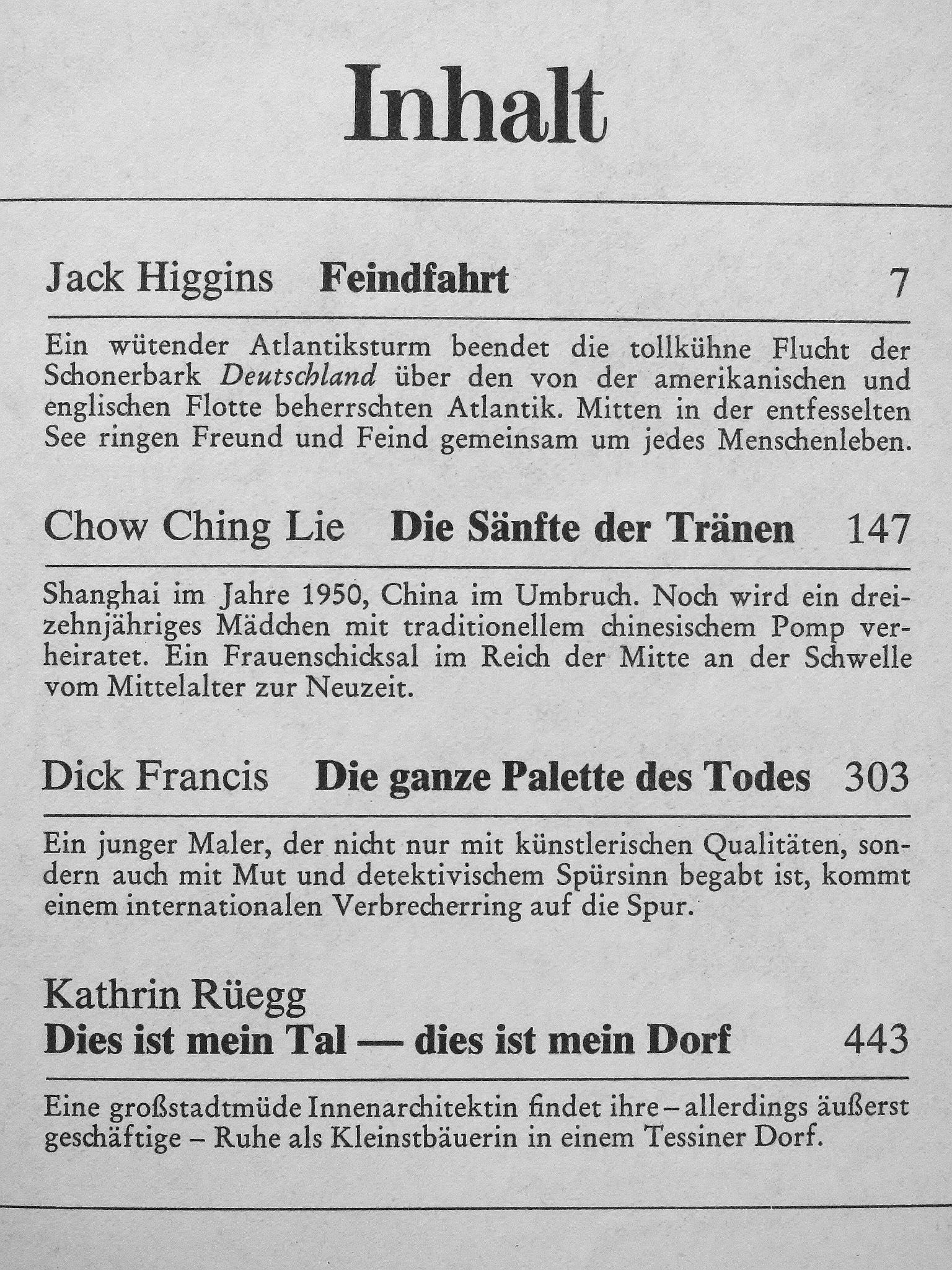 Chow Ching Lie - Feindfahrt/Die Sänfte der Tränen/Die ganze Palette des Todes/Dies ist mein Tal - dies ist mein Dorf [antikvár]