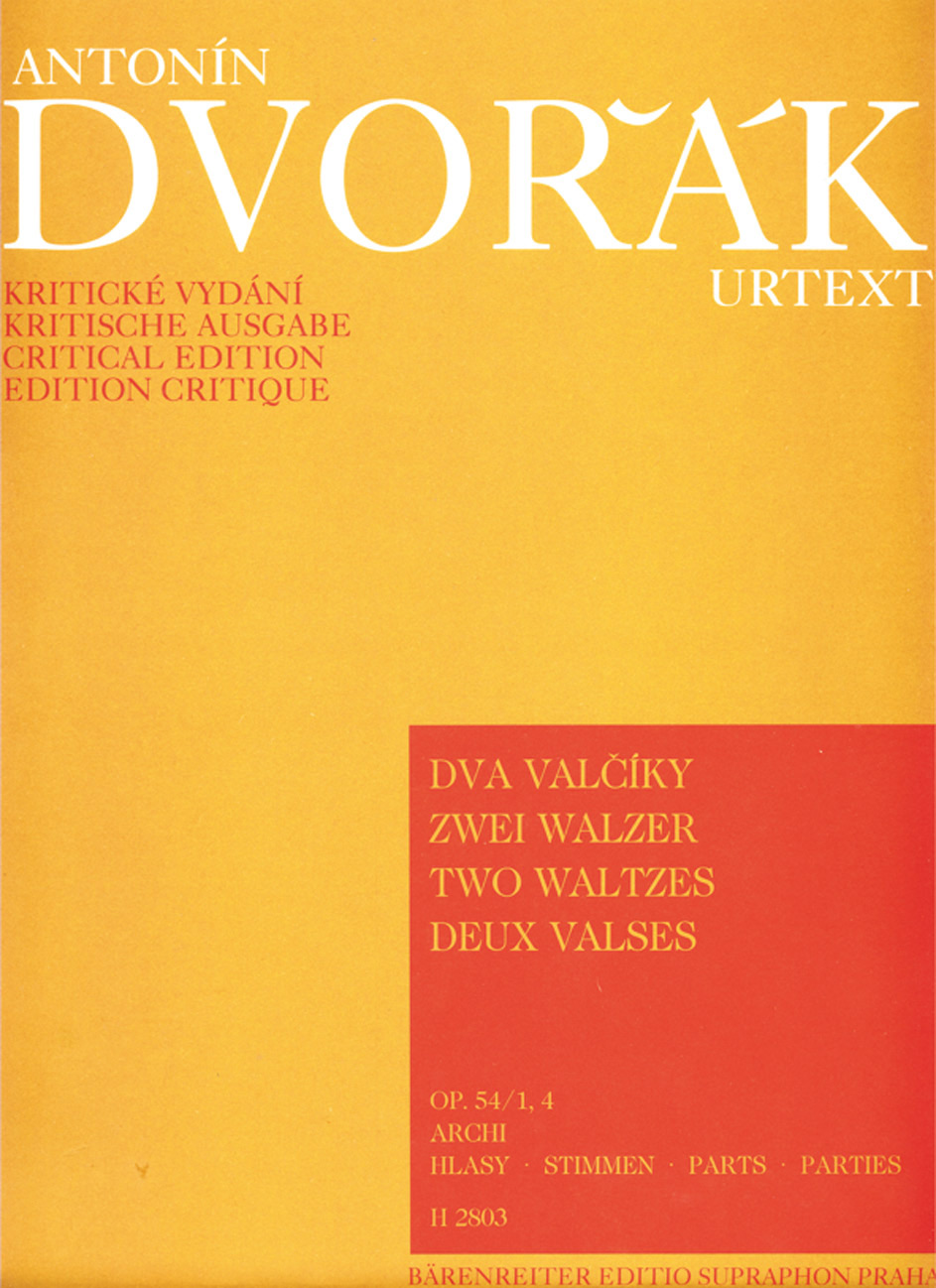 DVORAK - ZWEI WALZER OP.54/1,4 FÜR STREICHQUARTETT KRITISCHE AUSGABE, STIMMEN