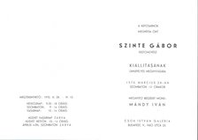 Szinte Gábor festőművész kiállítása (meghívó) [antikvár]