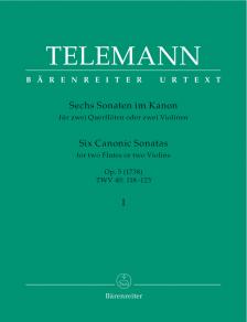 TELEMANN - SECHS SONATEN IM KANON FÜR 2 QUERFLÖTEN ODER 2 VIOLINEN OP.5 I URTEXT