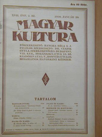 D. Zichi Ernő S. gróf - Magyar Kultúra 1930. január 20. [antikvár]