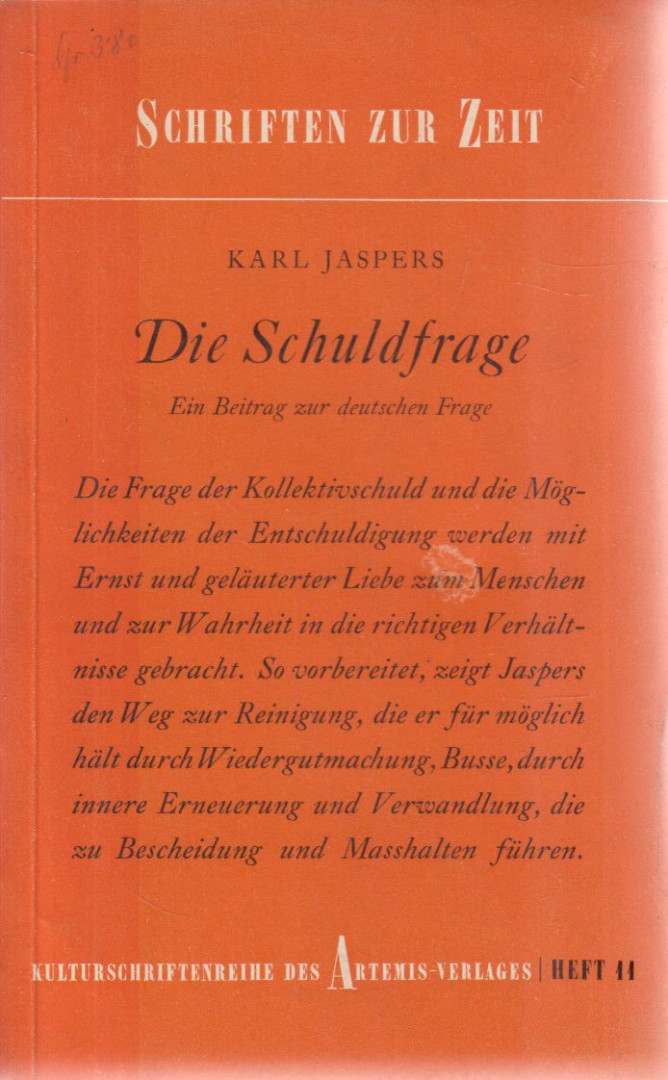 JASPERS, KARL - Die Schuldfrage [antikvár]