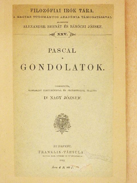 Pascal - Gondolatok [antikvár]