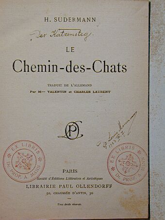 H. Sudermann - Chemin-des-Chats/Der Italinische Raubzug wider Rom [antikvár]
