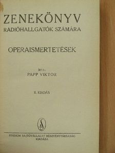 Papp Viktor - Zenekönyv rádióhallgatók számára - Operaismertetések [antikvár]