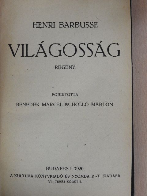 Henri Barbusse - Világosság [antikvár]