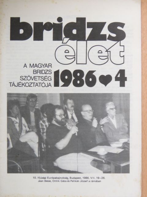 Bridzsélet 1986/4. [antikvár]