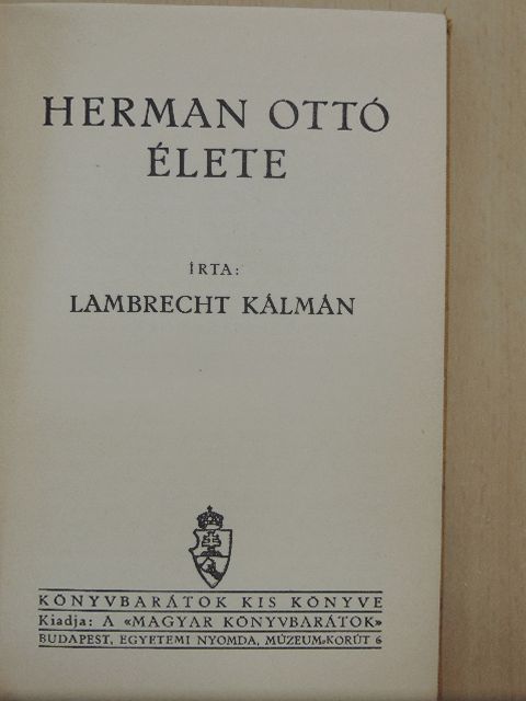 Lambrecht Kálmán - Herman Ottó élete [antikvár]