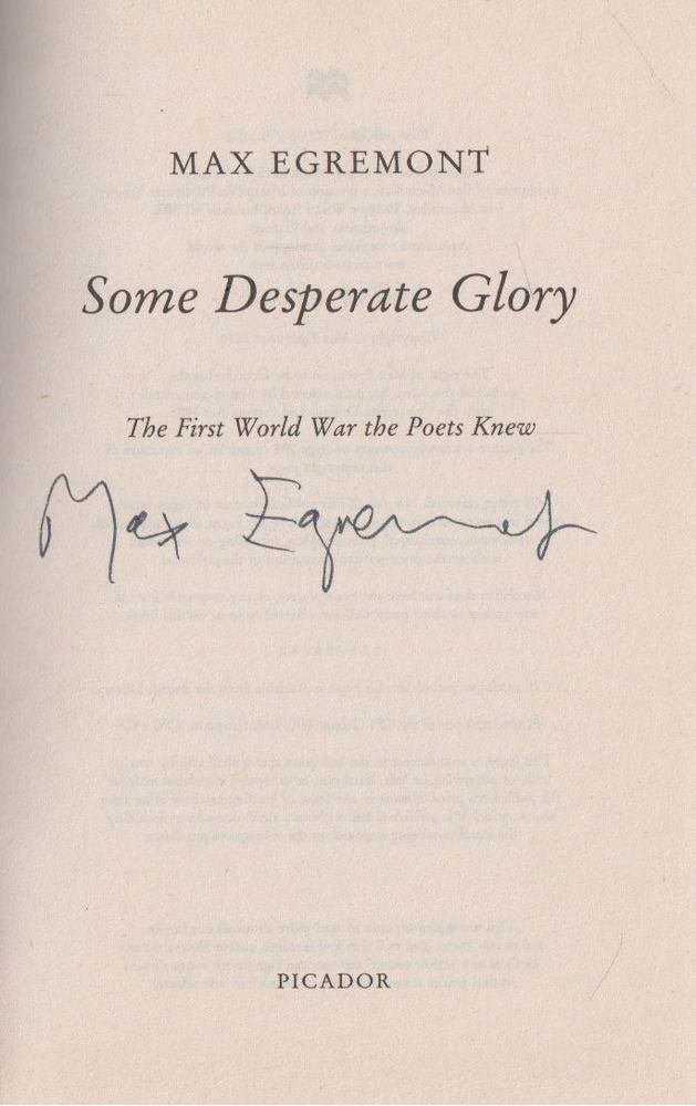 Max Egremont - Some Desperate Glory (aláírt) [antikvár]