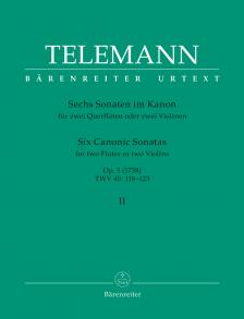 TELEMANN - SECHS SONATEN IM KANON FÜR 2 QUERFLÖTEN ODER 2 VIOLINEN OP.5 II URTEXT