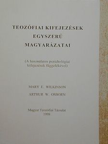Arthur W. Osborn - Teozófiai kifejezések egyszerű magyarázatai [antikvár]