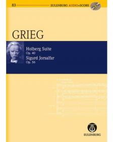 GRIEG - HOLBERG SUITE OP.40, SIGURD JORSALFAR OP.56 (KISPARTITÚRA + CD) (CALRKE / HORTON)