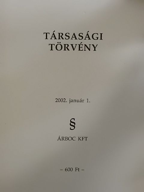 Társasági törvény [antikvár]