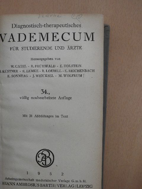 Diagnostisch-therapeutisches Vademecum [antikvár]
