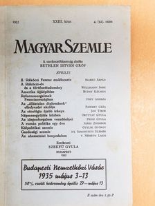 Buday Kálmán - Magyar Szemle 1935. április [antikvár]
