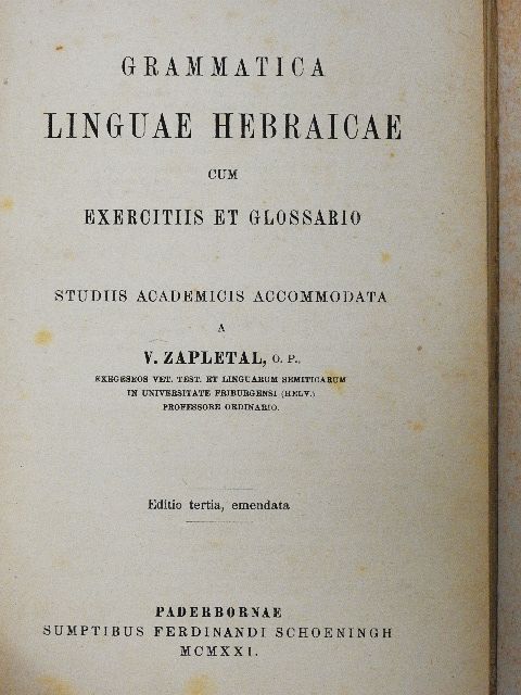 V. Zapletal - Grammatica linguae hebraicae cum exercitiis et glossario [antikvár]