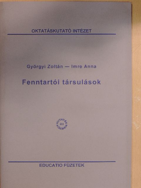 Györgyi Zoltán - Fenntartói társulások [antikvár]