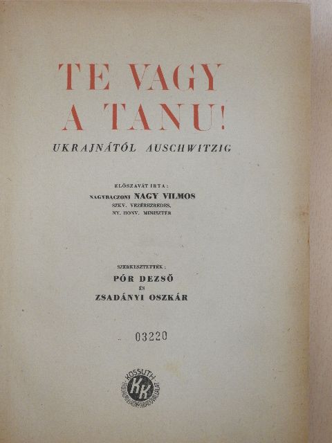 Antal Gábor - Te vagy a tanu! [antikvár]