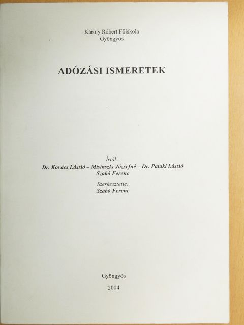 Dr. Kovács László - Adózási ismeretek [antikvár]