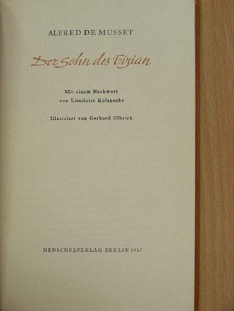 Alfred de Musset - Der Sohn des Tizian [antikvár]
