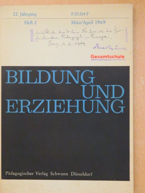 E. Pelosi - Bildung und Erziehung März/April 1969 [antikvár]